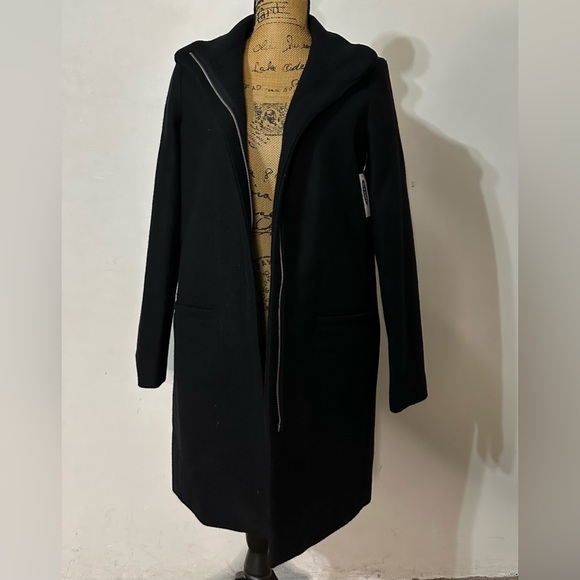 Black soft brushed coat - Picture 3 of 16